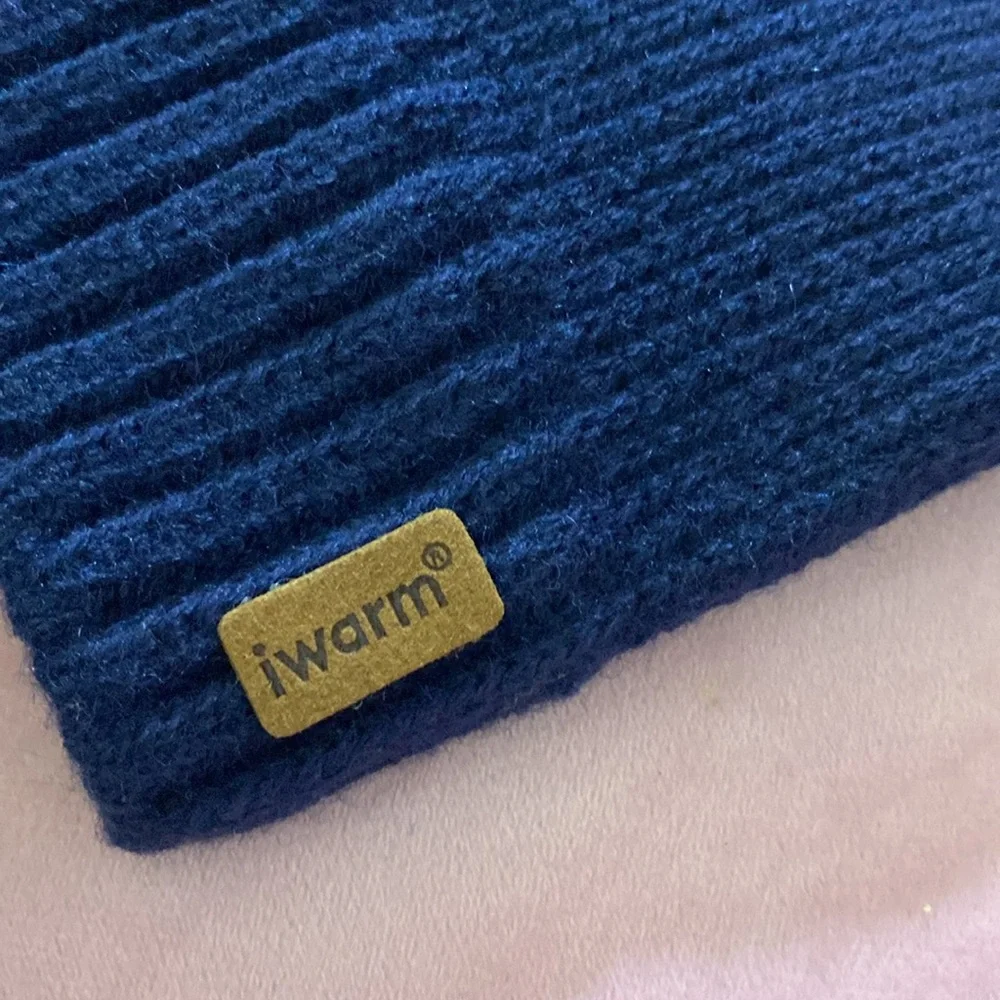 NEW ALPACA & Cashmere Blend Touch Screen Winter Gloves Knit Navy Blue Stretch